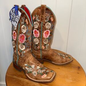 Women's Brown Embroidered Cowboy Boots Macie Bean